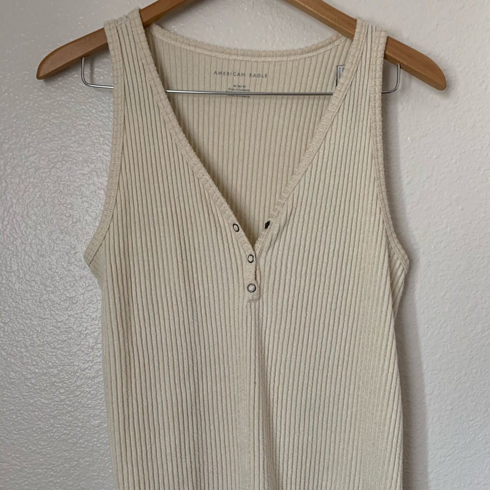 Henley Tank Top Lettuce Hem